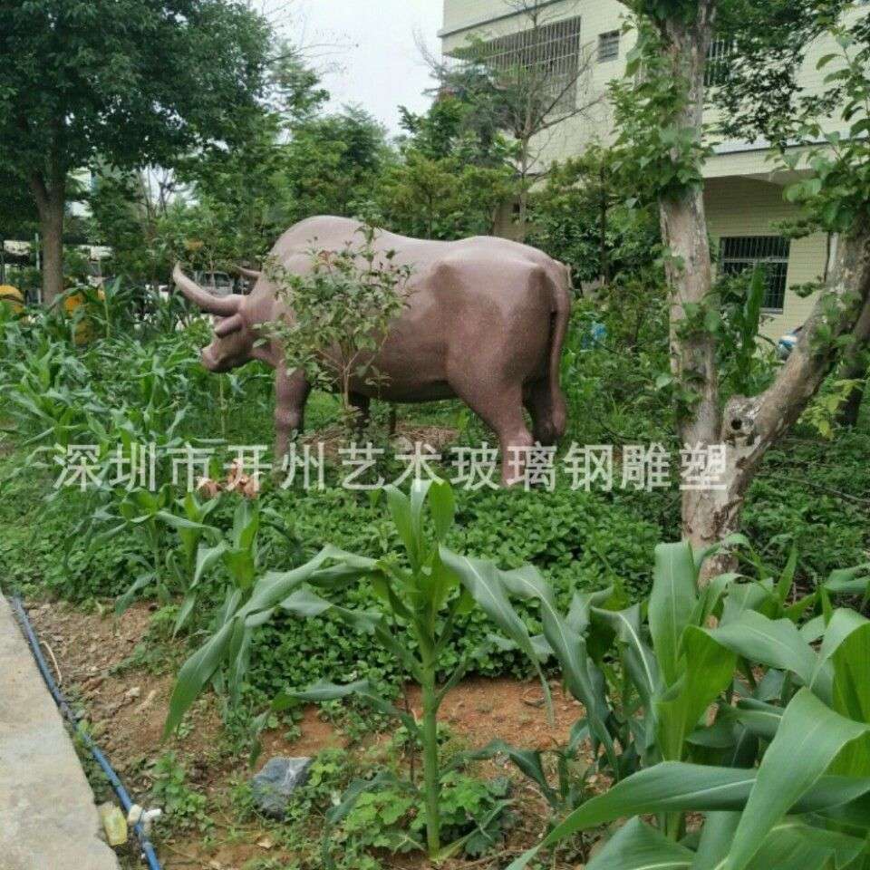 仿真牛模型雕塑农场玻璃钢动物摆件户外草坪花园庭院景观装饰小品