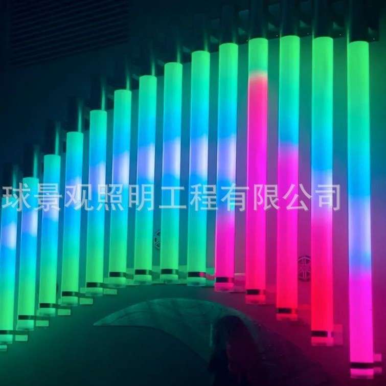 彩光竖琴商业街户外网红路灯打卡公共艺术感光感应互动灯雕塑led
