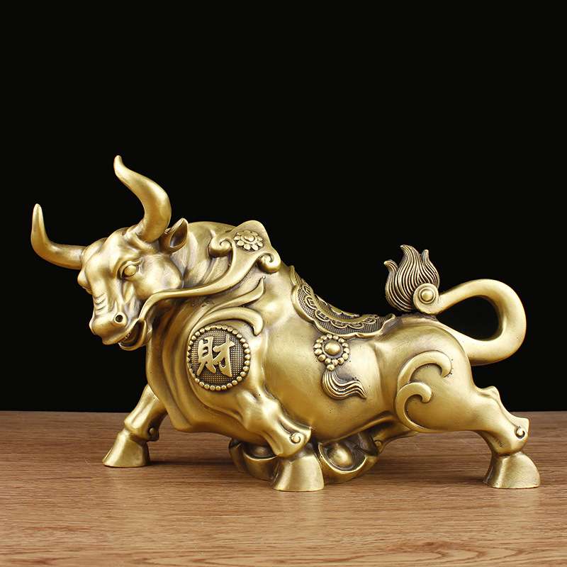 厂家 纯铜牛摆件财势如虹牛金钱牛福牛 牛气冲天家居工艺品