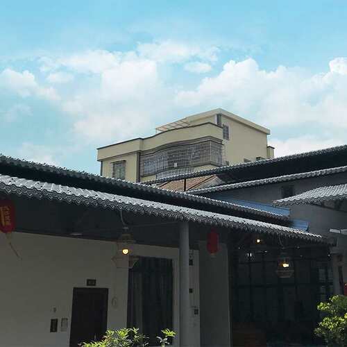 ASA合成树脂瓦片 中式门头屋檐装饰一体瓦 屋顶塑料仿古墙头瓦