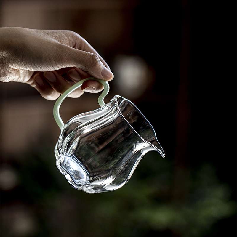 墨己 玻璃瓜棱公道杯 茶道配件耐热分茶器 工厂直销日式茶海公杯