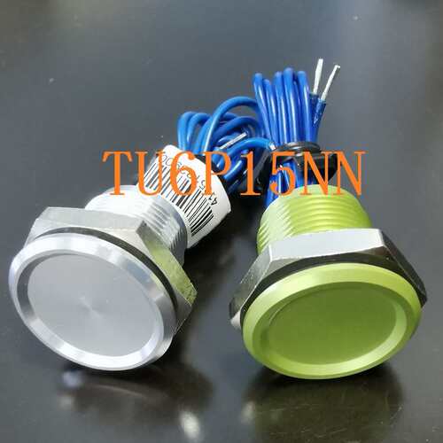 IP69K防水16mm金属银灰色户外开关IP68可浸水下压电开关按钮