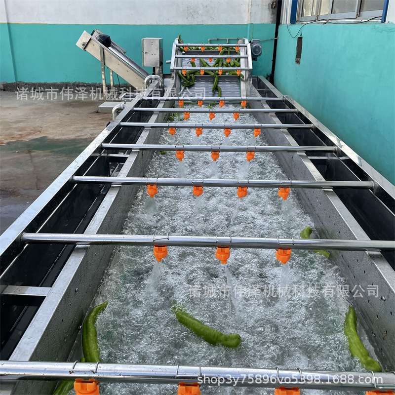 叶菜清洗机 预制菜加工设备蔬菜漂烫冷却流水线 白菜气泡清洗机器