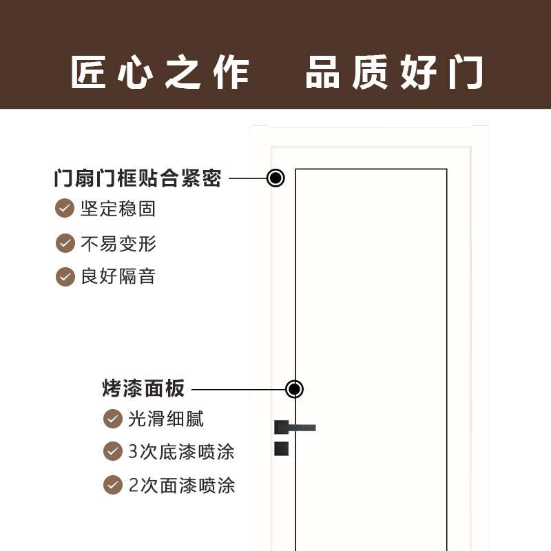 现代简约卧室门隔音房间卧室工厂实木门奶油风轻奢法式防潮烤漆门
