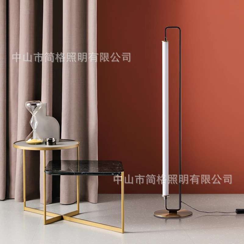 极简落地灯创意个性简约现代样板间展厅客厅铁艺玻璃发光圆柱灯具