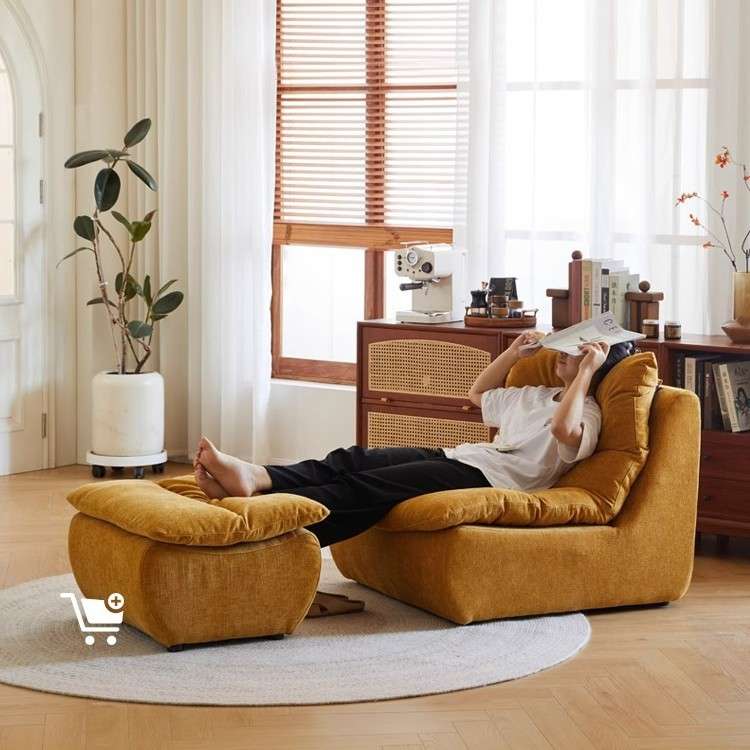 懒人沙发椅小户型客厅卧室网红休闲椅子可拆洗单人布艺小沙发折叠