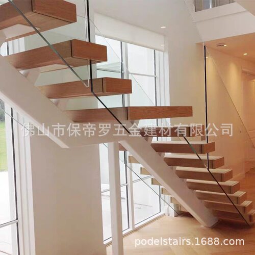 保帝罗钢木不锈钢护栏扶手楼梯别墅复式跃层直梯栏杆护栏