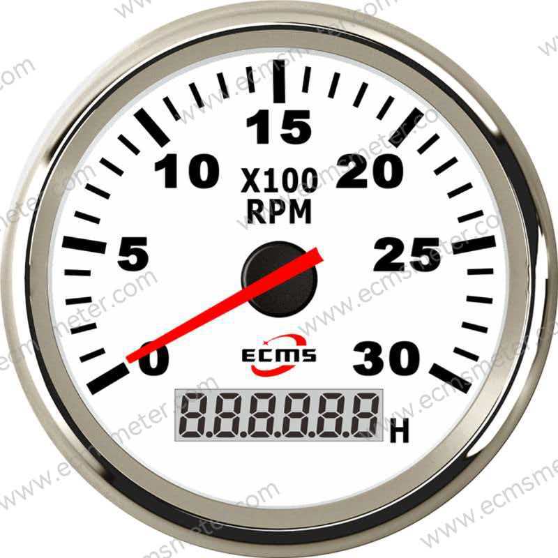 ECC 85mm汽车游轮船舶游艇商船发动机发电机指针式3K转速表9-32V