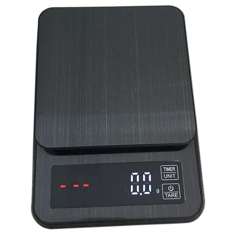 亚马逊爆款不锈钢计时咖啡秤大量程电子秤厨房秤3kg多功能计时秤