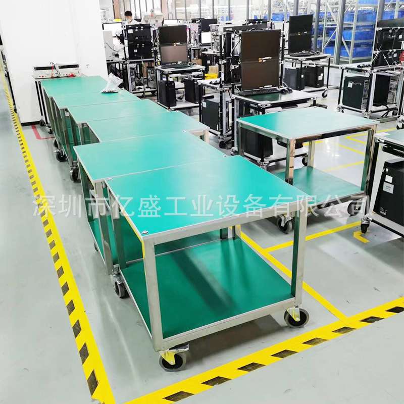 东莞厂家双边铝合金装配工作桌电子连接器车间流水线带灯组装台