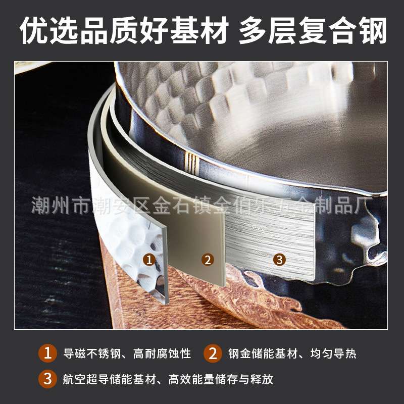 婴儿辅食锅家用三层钢雪平锅加厚不锈钢奶锅日式蒸煮泡面锅小汤锅