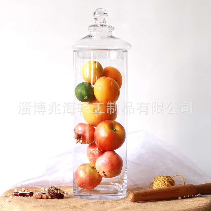 婚庆糖罐装饰罐欧式白料玻璃摆件糖果罐玻璃缸储物罐甜品台摆件
