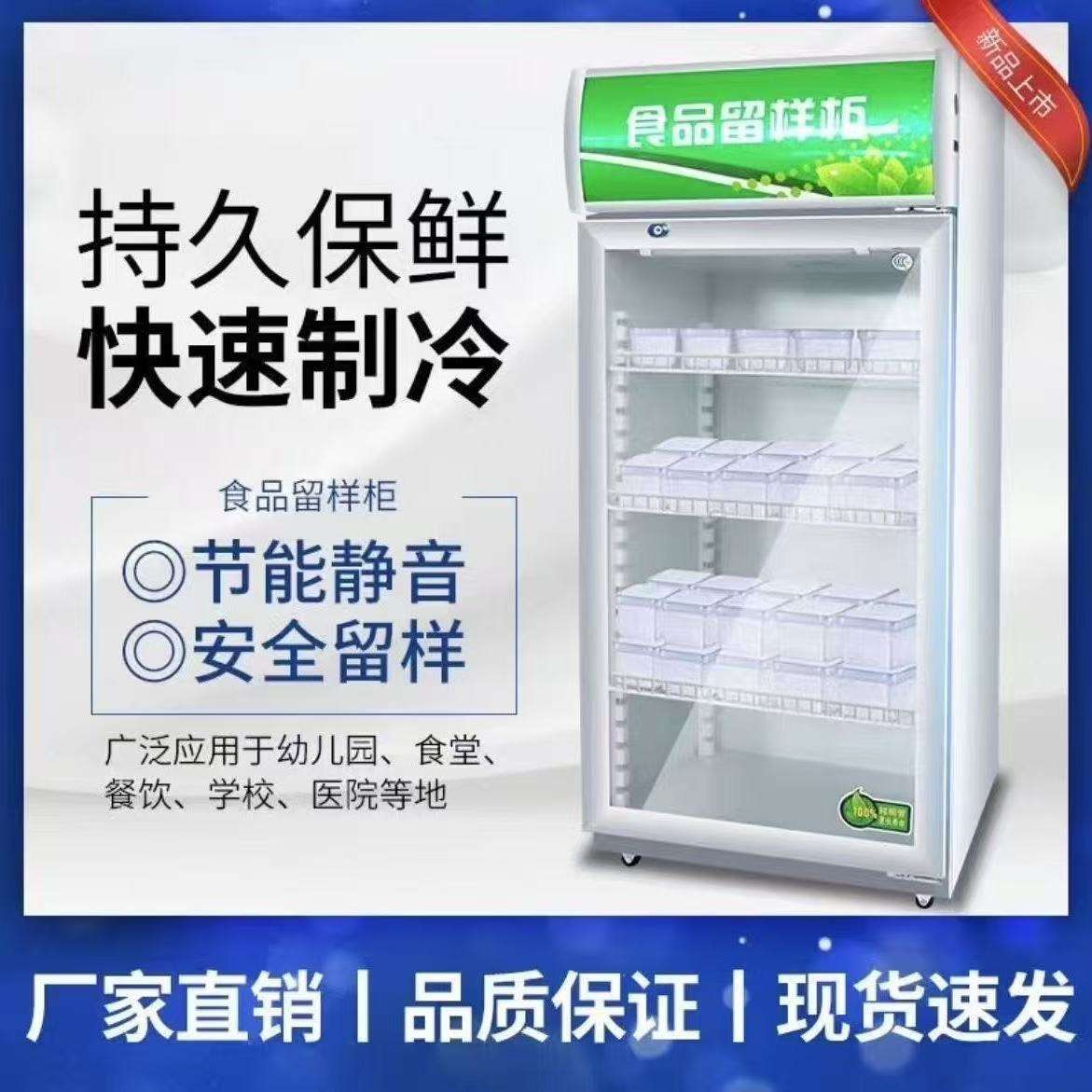 冷藏保鲜幼儿园食品留样柜带锁餐厅食堂家用小冰箱商用展示留样柜