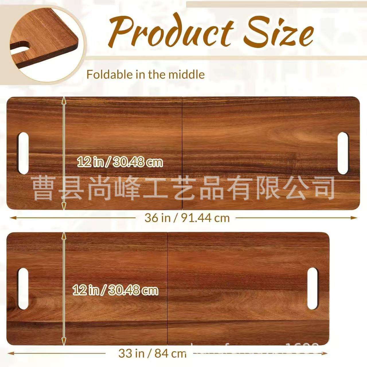 跨境木制可折叠菜托盘双面可用菜砧板户外便携式木质熟食盘牛排盘