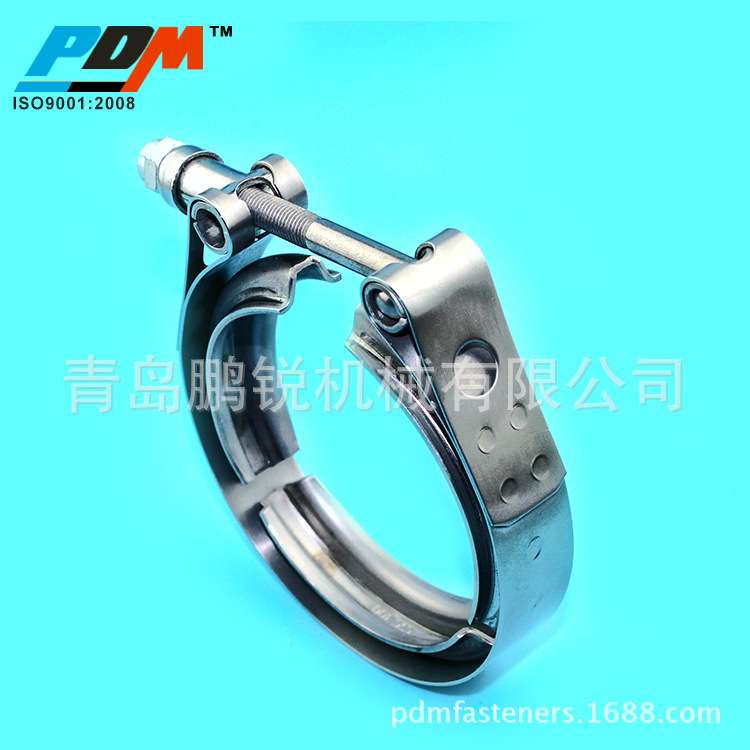 不锈钢V型卡箍快装沟槽法兰套装 汽车消声器排气管卡箍2.5英寸图片