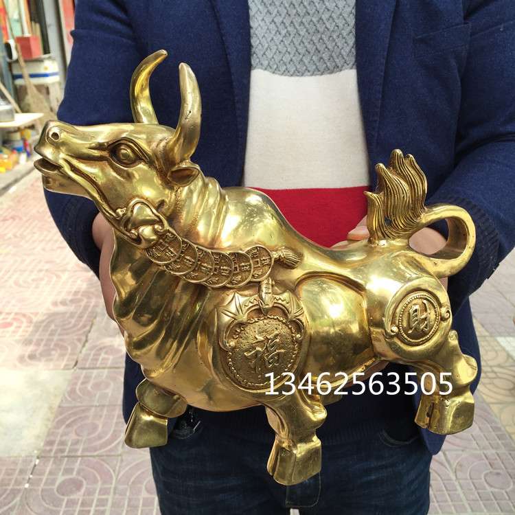 纯铜牛摆件铜财福牛元宝牛大黄牛工艺装饰品小金牛家居摆件