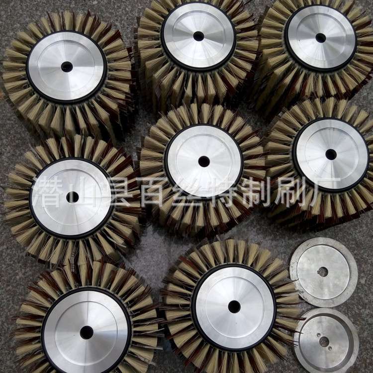 外φ280mm曲面砂光刷铝盖头砂光轮抛光刷木材抛光打磨毛刷辊