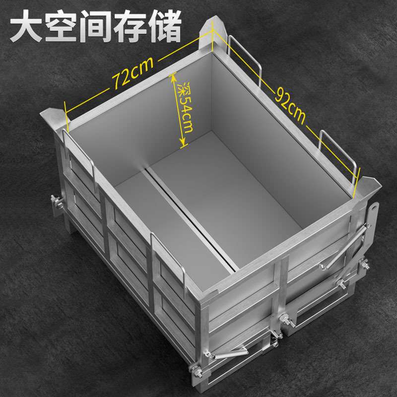 超强承重加厚金属自卸废料箱铁屑箱周转箱叉车物料超大底开门堆叠