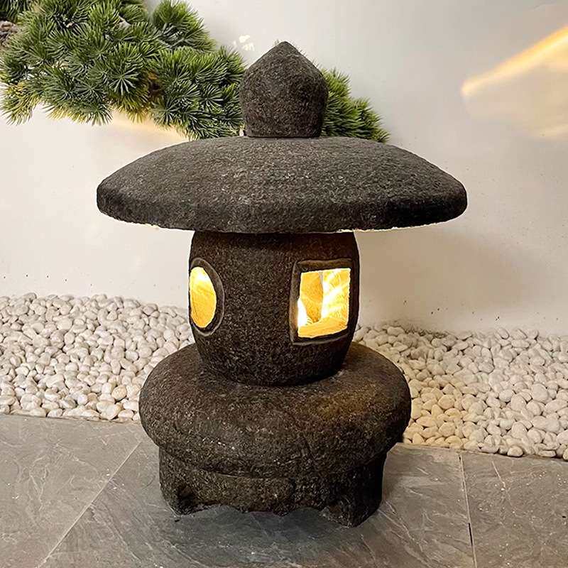 宫灯仿古摆件树脂石塔中式仿真玻璃钢接电庭院装饰户外花园装饰灯