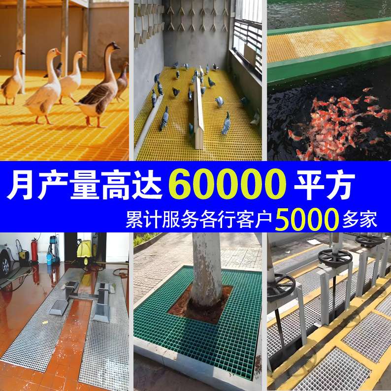 玻璃钢格栅养殖漏粪板光伏通道化工平台排水地网洗车地玻璃钢格栅