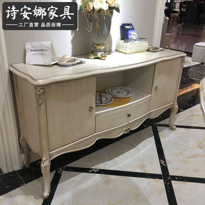 欧式餐边柜客厅新古典实木雕花玄关柜储物柜餐厅边柜沙发背景柜
