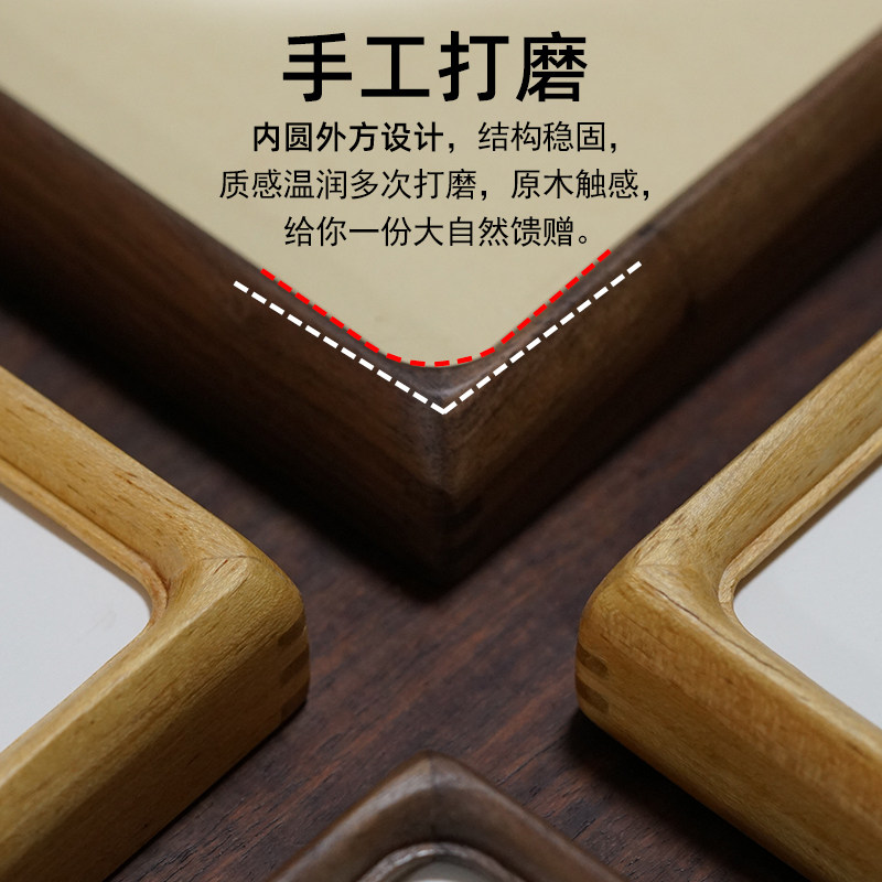 实木字画框挂墙榫卯相框黑胡桃方形38 33 50 60国画装裱外框订制