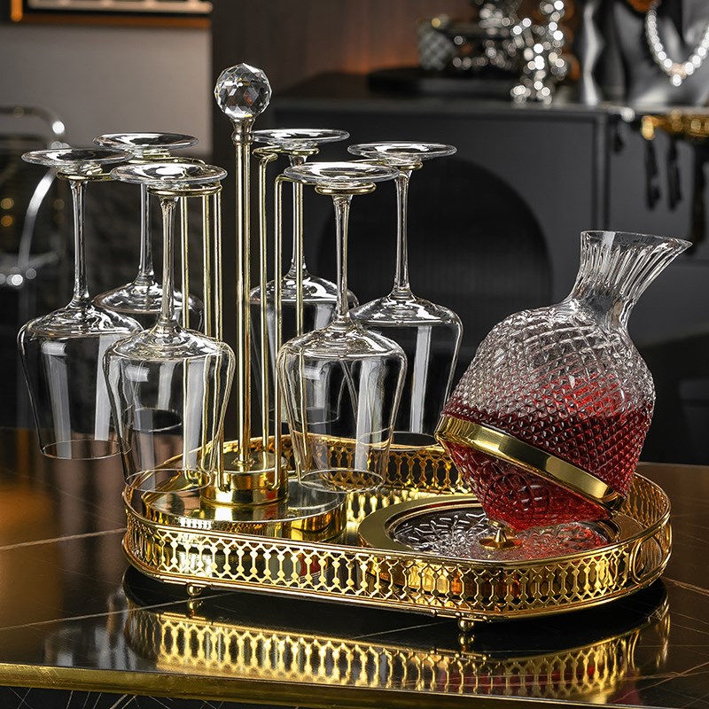 轻奢高级感勃艮第水晶红酒杯套装家用醒酒器大号葡萄酒高脚杯一套