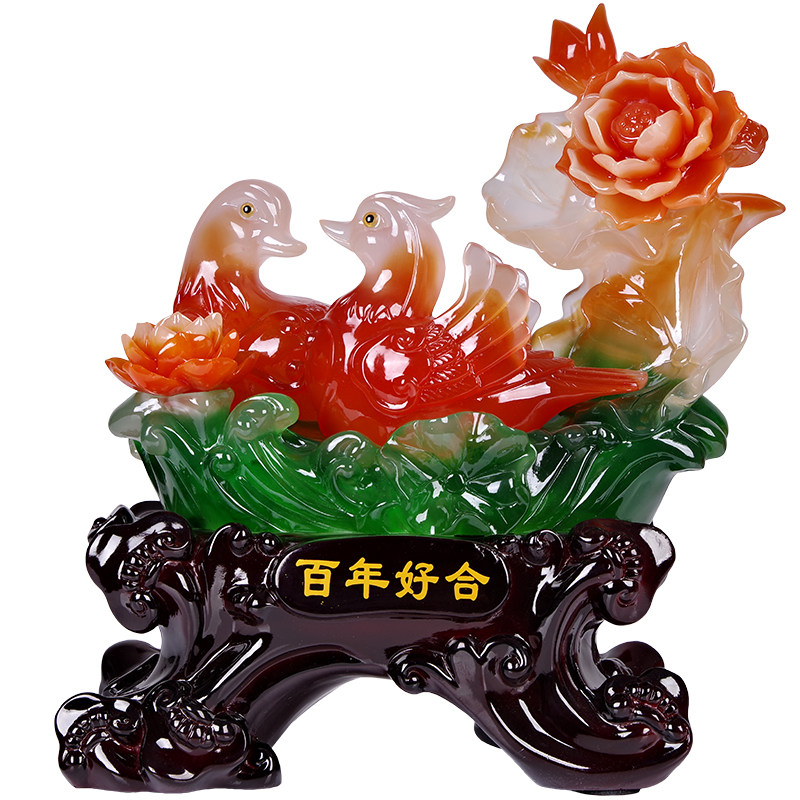 朋友结婚礼品新婚庆创意礼物鸳鸯摆件一对家居卧室新房装饰品摆设