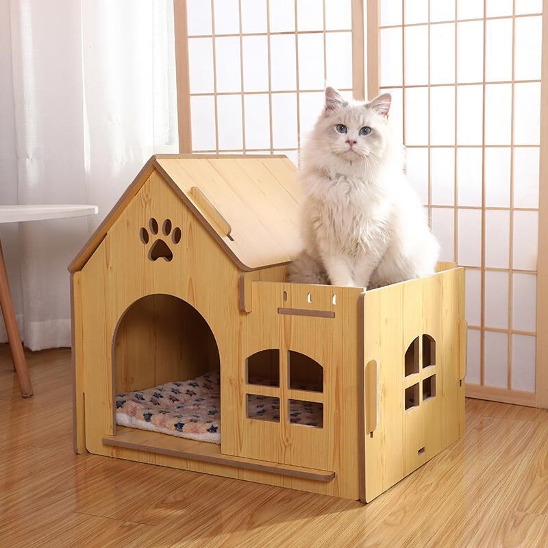 木狗窝四季通用房子型猫窝狗房狗屋产房狗笼中小型犬泰迪金毛狗床