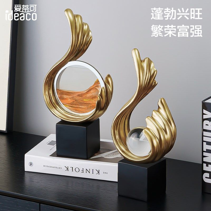 流沙画水晶球摆件创意客厅电视柜玄关家居饰品招财2024开业摆件