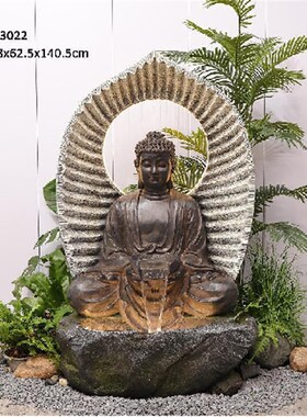 禅意流水摆件循环水系景观阳台花园庭院喷泉鱼池造景室内玄关楼梯