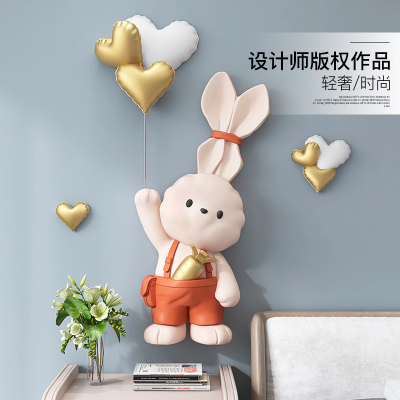 3d立体浮雕兔子客厅沙发背景墙装饰画玄关挂画儿童房卧室床头壁画