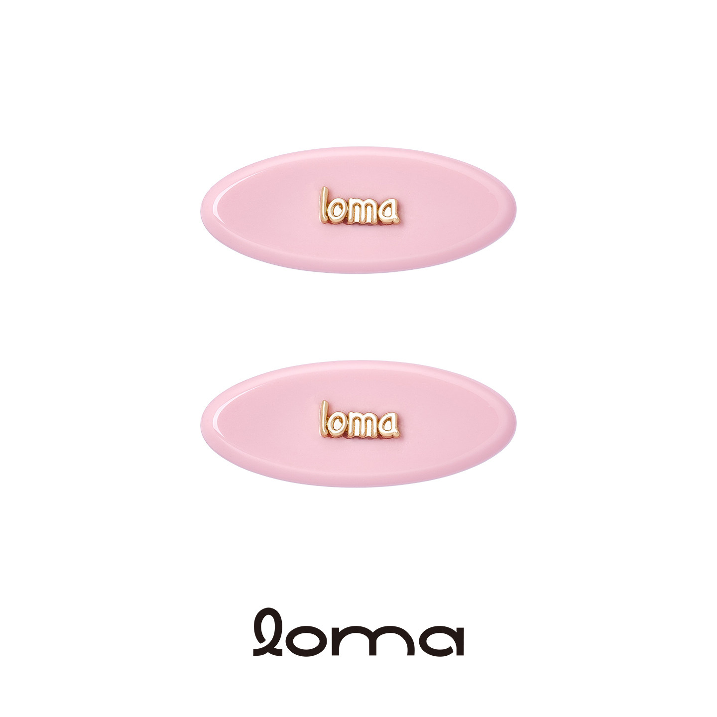 LOMA《粉色奶油》温柔奶油粉椭圆发夹