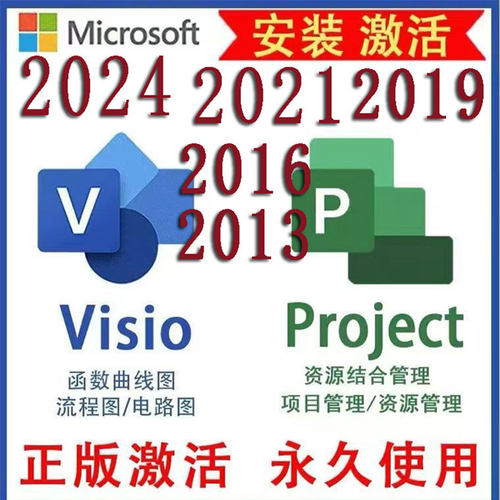 visio project永久激活2024软件安装2021专业版2019 2016产品密钥