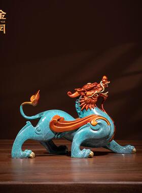 《霸王貔貅》铜金岁月黄铜摆件工艺品铜器客厅办公室装饰开业礼品
