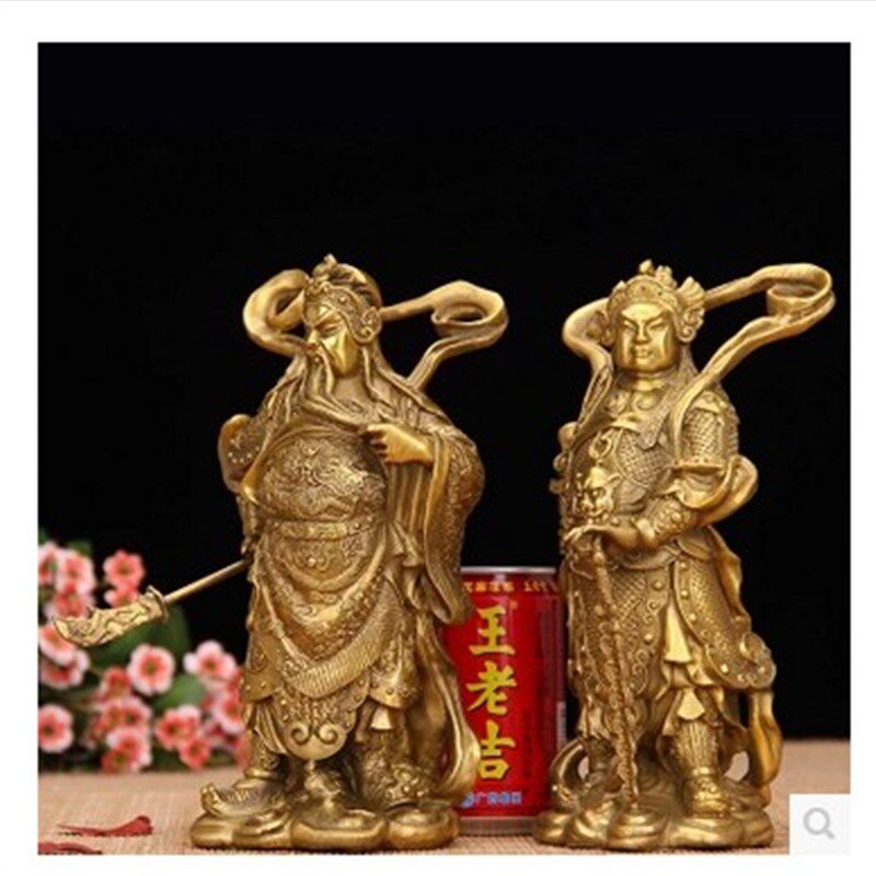 纯铜韦陀关公佛像摆件珈蓝左右护法韦驮菩萨铜关二爷居家供奉神像
