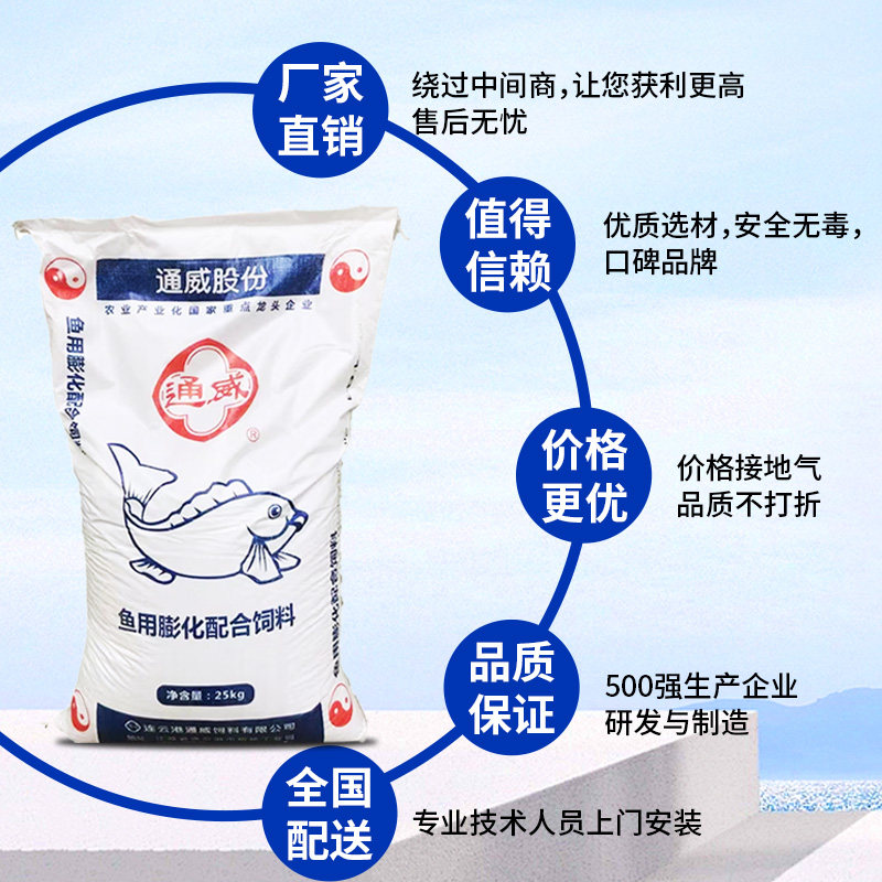 通威鱼饲料养殖草鱼鲫鱼青鱼鲤鱼高蛋白大颗粒饵料观赏鱼鱼苗专用