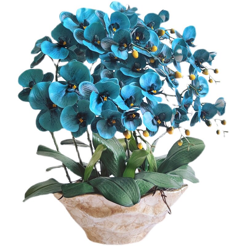 和家高档蝴蝶兰假花盆栽套装塑料花酒店大堂公司前台家具花摆放花