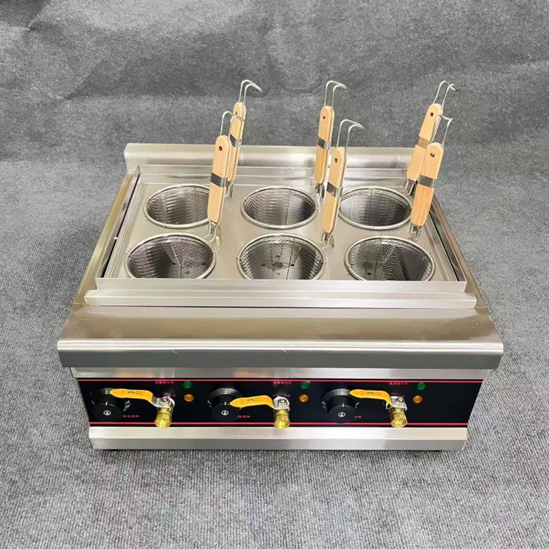 台式六头煮面炉豪华款系列电热四孔煮粉机麻辣烫锅商用煮面机包邮