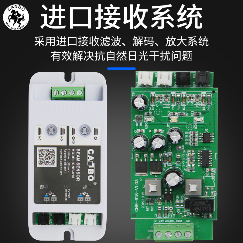 自动平移门防夹光线感应门红外线电眼头对射安全光线电动门配件