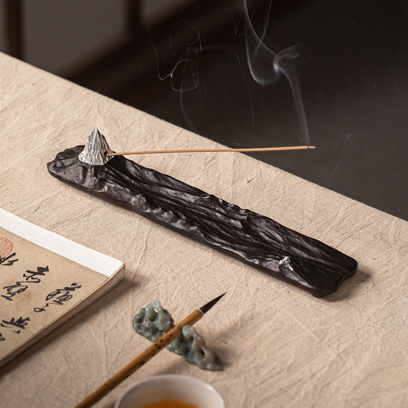 胡桃木线香香插底座家用熏香手工实木托盘创意礼盒送礼茶室不落灰图片