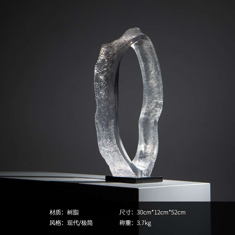 现代简约透明雕塑摆件北欧样板房客厅别墅酒店售楼处家居软装饰品