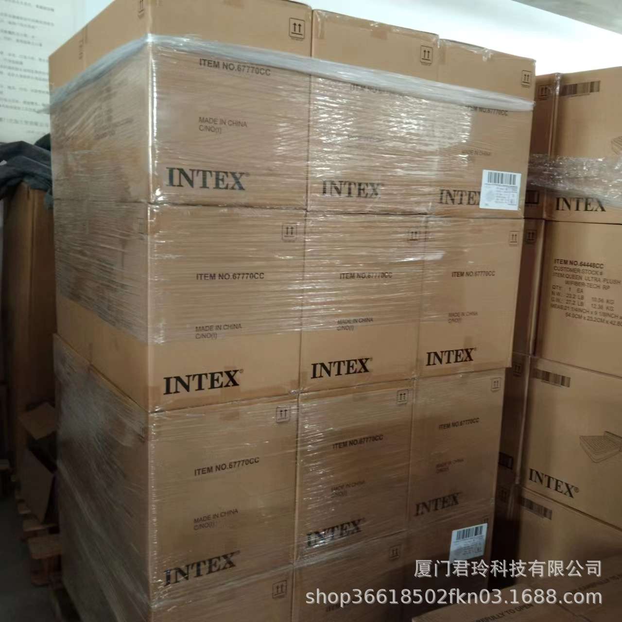 intex 67770 充气床垫双人家用单人加厚双层简易床充气线拉气垫床