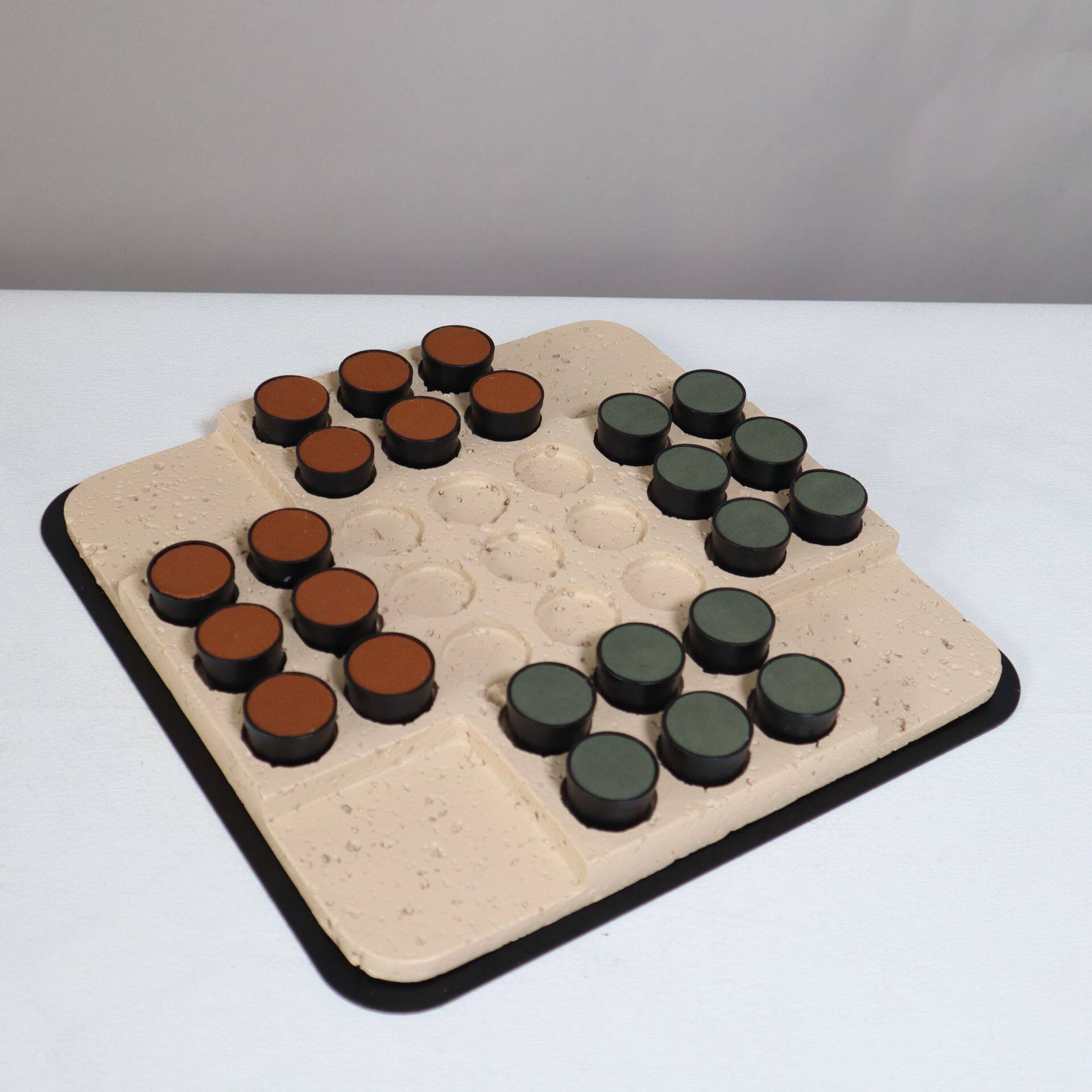 简约树脂仿洞石五子棋盘格摆件售楼处样板间客厅茶几书房艺术装饰