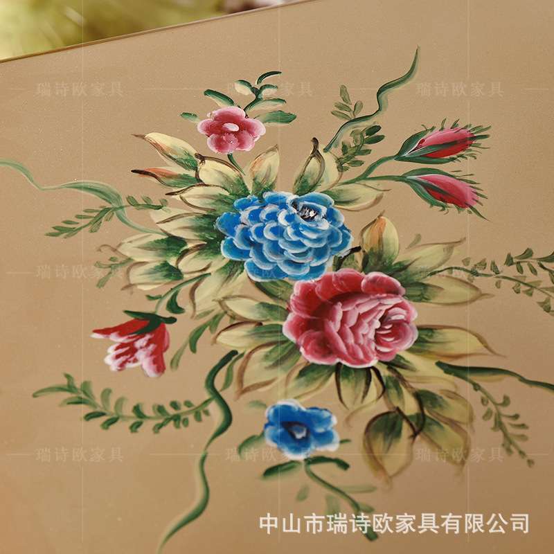 新中式彩绘角几小户型家用小凳子客厅沙发边几美式小方桌迷你边柜