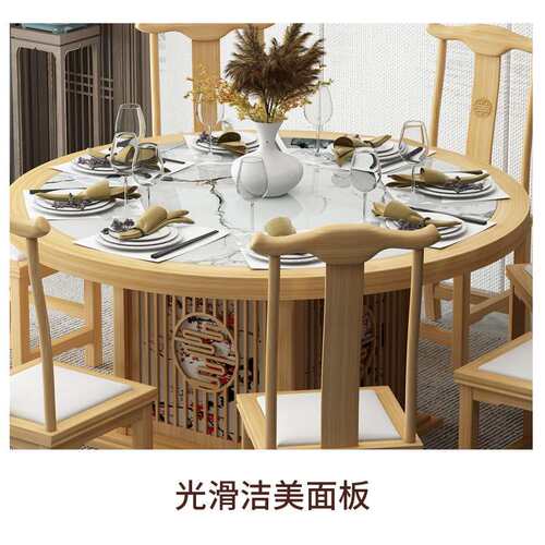 工厂直销实木岩板新中式餐椅  茶餐厅川湘菜馆饭店面馆商用桌椅