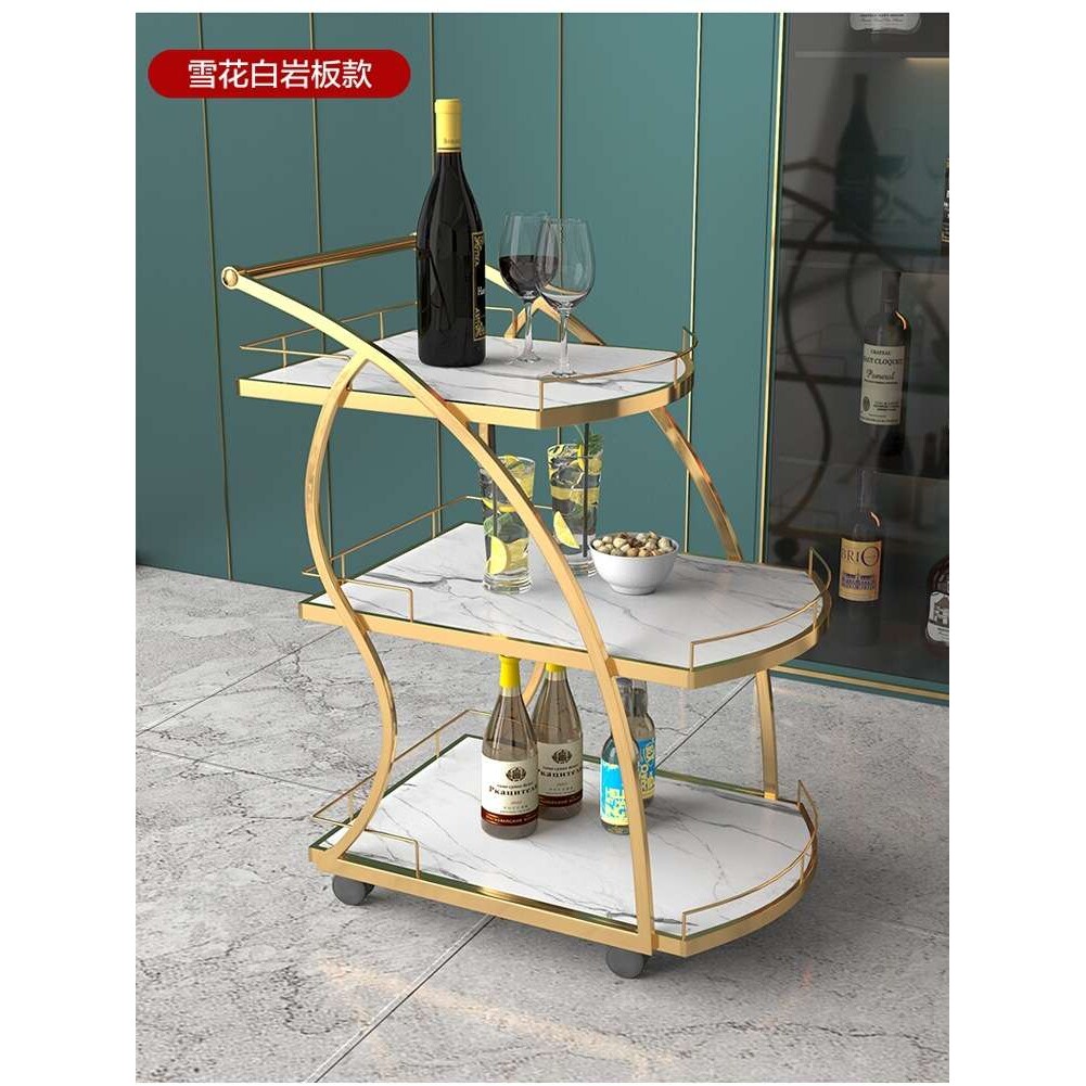 手推不锈钢送餐车点心车4S店蛋糕车推车餐厅高档酒水车移动茶水车