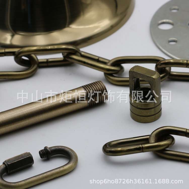 水晶吊灯铁吊链条欧式吊钟吸顶盘挂板底座金色黑白古铜