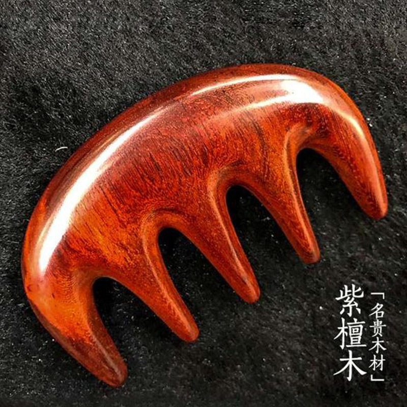 活法儿 头皮按摩梳头部经络梳保养非洲檀木梳子流线型手工工艺