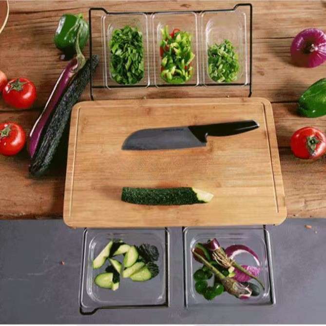 多功能切菜板 竹质砧板 多功能收纳盒切砧板Bamboo Cutting Board